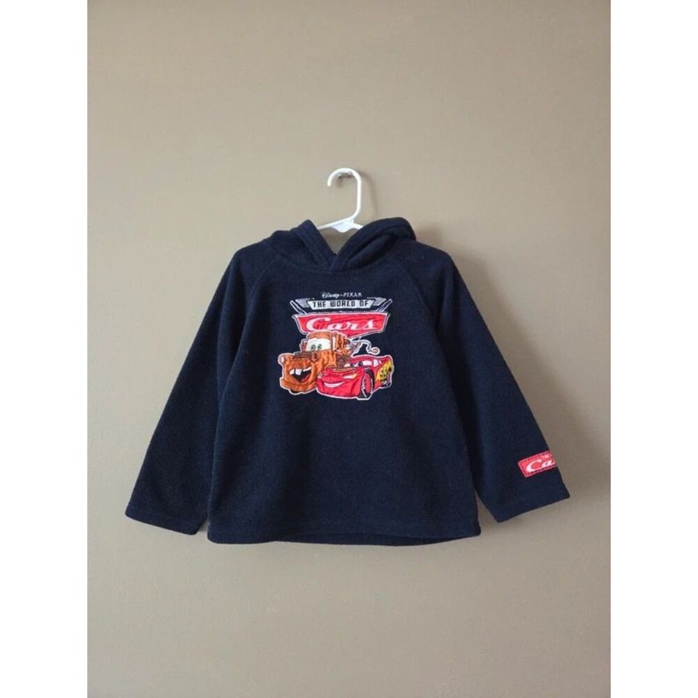 Vintage y2k Disney Pixar cars fleece hoodie navy blue